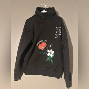 Primitive Black Hoodie with Logo Detail